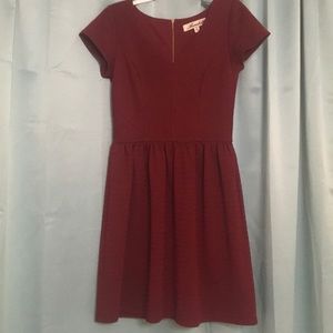 Burgundy v-neck dress